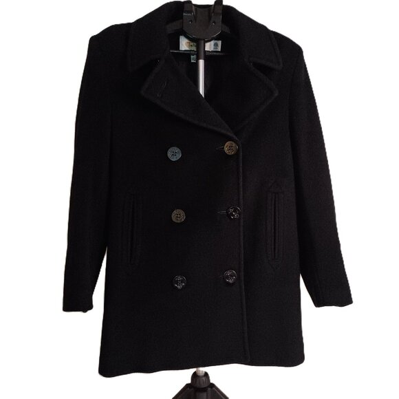 Talbots Jackets & Blazers - Talbots 100% Wool Black Double-Breasted Peacoat Women’s Size 10 Classic Coat